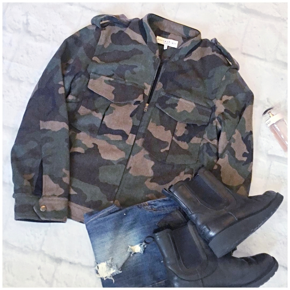 LAST ONE! Current Air Anthro Military Chic Camo Jacket Coat - Picture 5 of 8